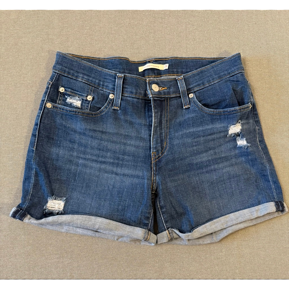 Levi's Pants - Levi's cuffed mid-length women's denim jean shorts size 29 distressed